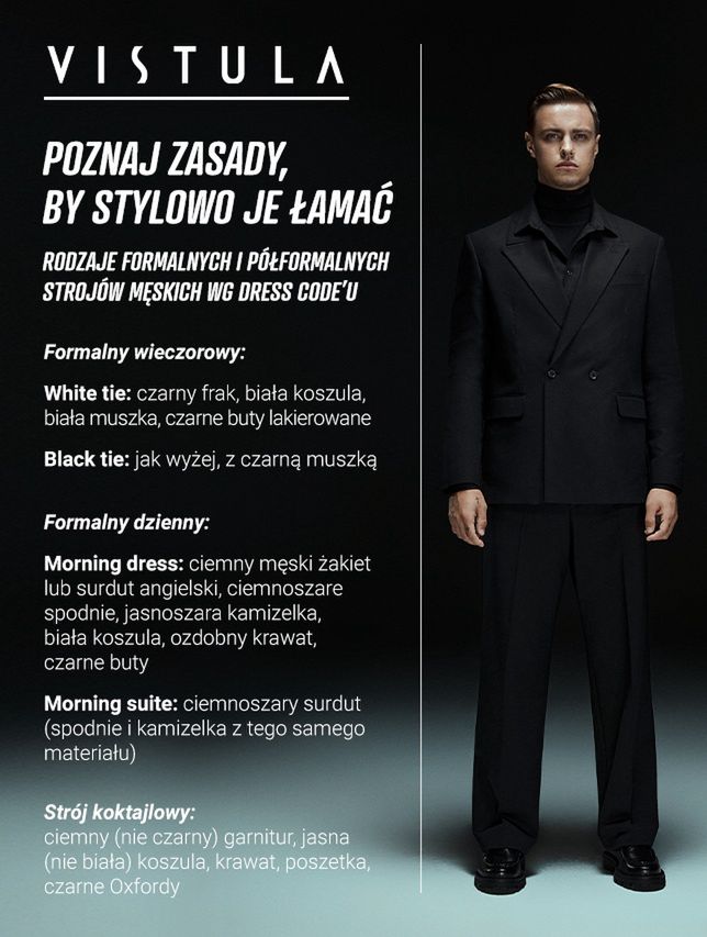 Poznaj zasady, by stylowo je łamać, Rodzaje formalnych i półformalnych strojów męskich wg dress code’u