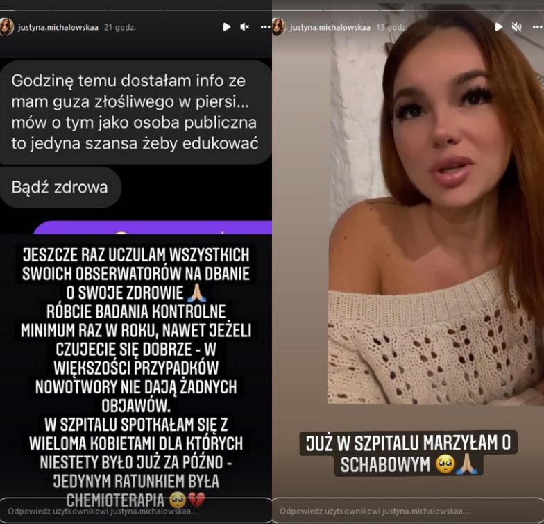 Justyna Michałowska z "Hotelu Paradise" poinformowała, że ma w piersi guza złośliwego 