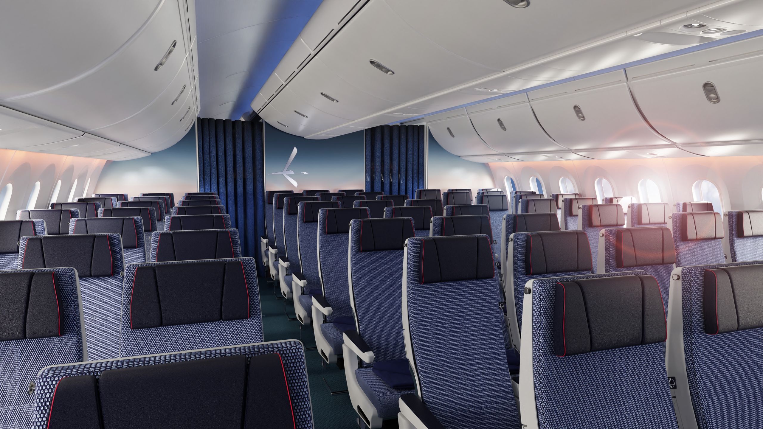 Wnętrze samolotu Boeing 787-8 Dreamliner LOT-u