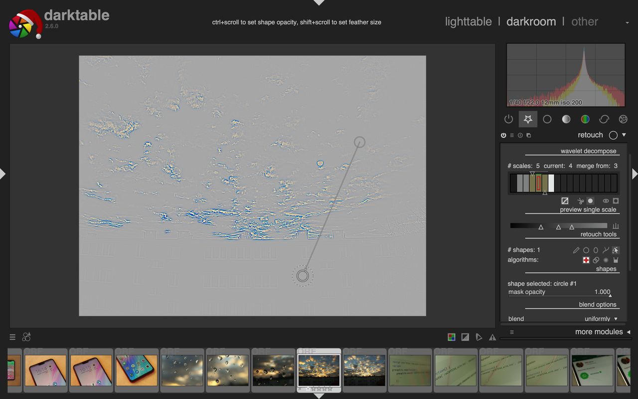 Analiza falkowa w darktable 2.6.0