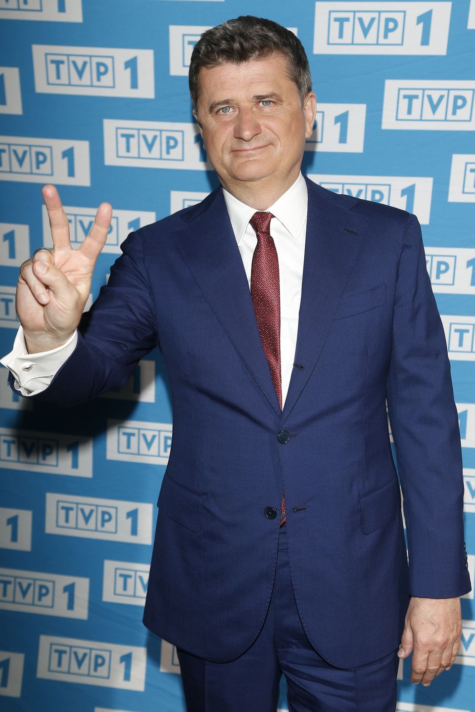 scena z: Janusz Palikot, SK:, , fot. Podlewski/AKPADebata prezydencka, gest, krawat czerwony, krawat w kropki, maj 2015, portret, Janusz Palikot