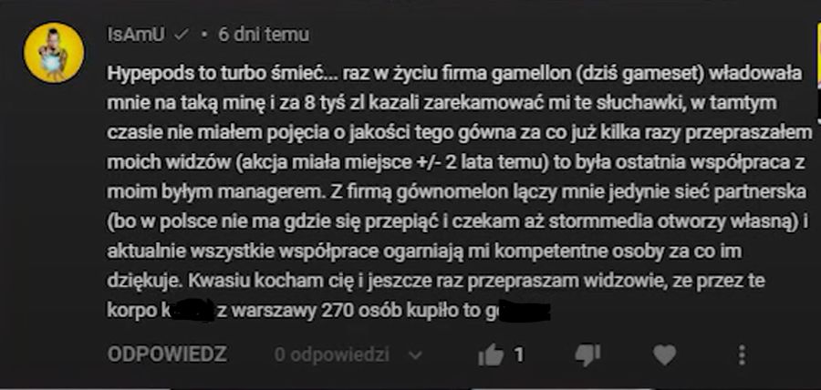 Influencerzy komentują sprawę ze słuchawkami HypePods