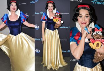 Infantylna Katy Perry w przebraniu Królewny Śnieżki