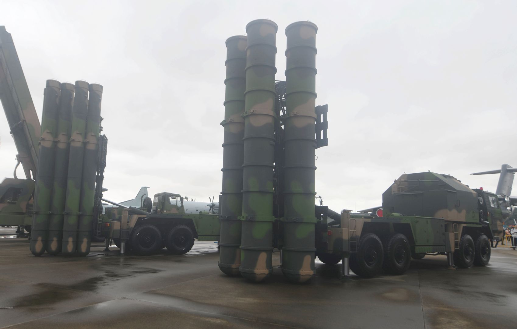 ZHUHAI, CHINA - NOVEMBER 14 2024: HQ-9B, an advanced two-stage air defence system with multi-target anti-jamming capabilities, exhibited at the airshow in Zhuhai in south China's Guangdong province Thursday, Nov. 14, 2024. (Photo credit should read LONG WEI / Feature China/Future Publishing via Getty Images)