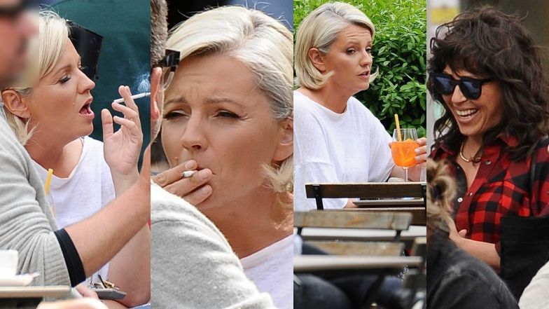 Dorota Szelągowska pali papierosy na Placu Zbawiciela