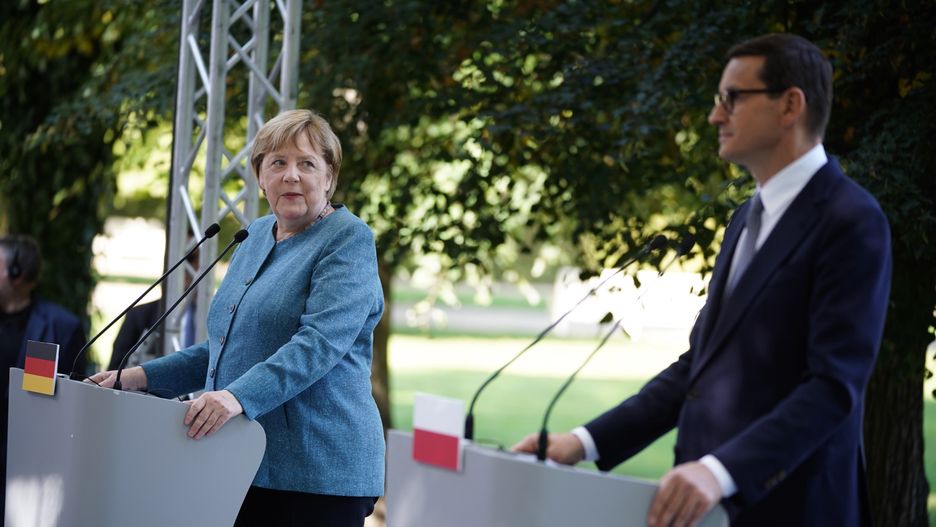 Wizyta Angeli Merkel w Polsce / Angela Merkel visit PolandMateusz Wlodarczyk / ForumPolska, w Warszawie, Poland, in Warsaw, Polen, in Warschau, Angela Merkel, Mateusz Morawiecki, Chancellor of Germany, Bundeskanzler, Ministerpräsident, Prime Minister of Poland, visit, meeting, press conference, Besuch, Treffen, Pressekonferenz, polityka, polityk, politics, politician, Niemcy, RFN, Republika Federalna Niemiec, polityka zagraniczna, wizyta, spotkanie, category_code_;