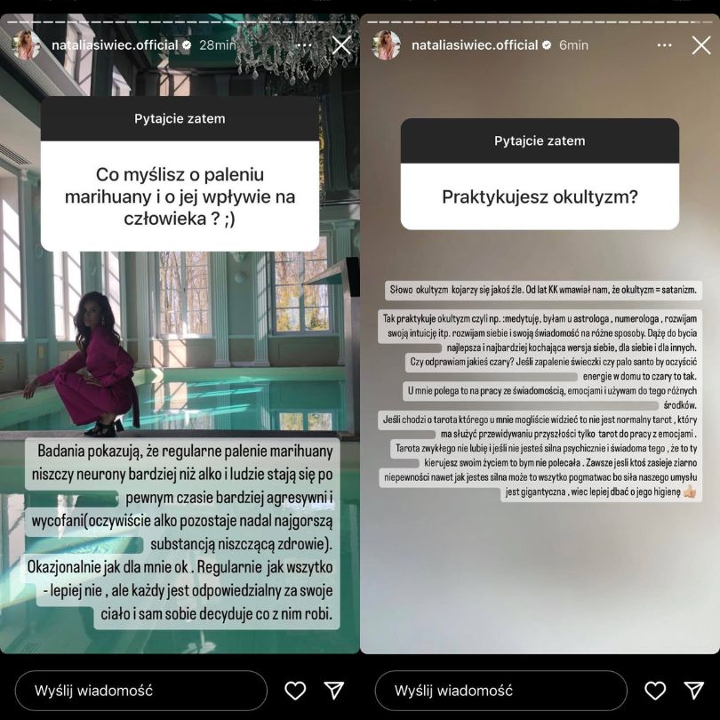 Natalia Siwiec rozprawia o marihuanie i zdradza, czy praktykuje okultyzm