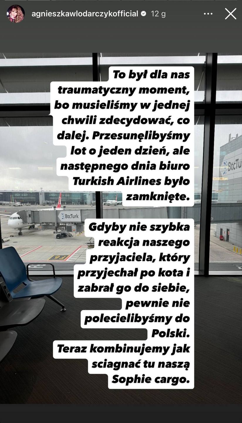 Agnieszka Włodarczyk musiała porzucić kotkę na lotnisku
