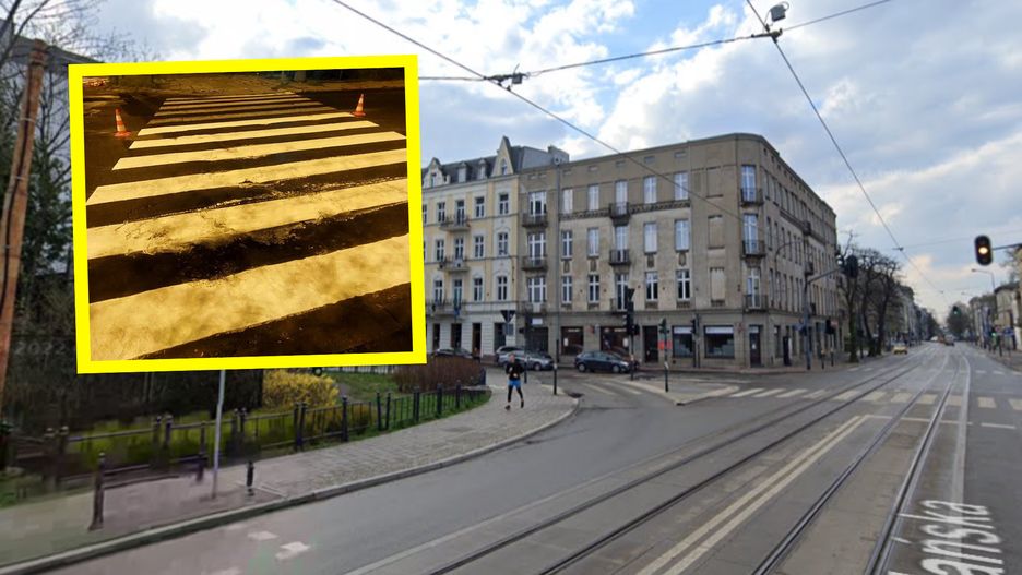 Malowali pasy w deszczu