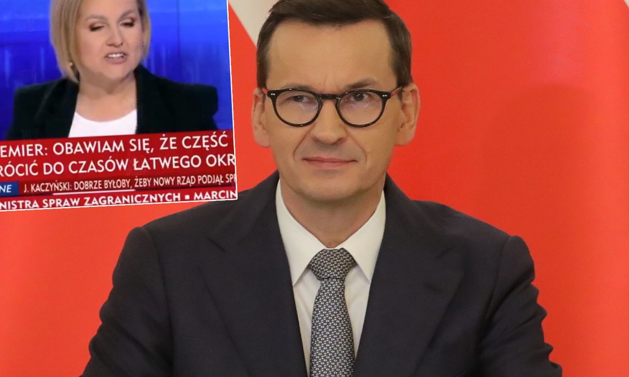 Mateusz Morawiecki w "Gościu Wiadomości" wychwalał dziennikarzy TVP. "Będziemy starali się bronić was do końca"