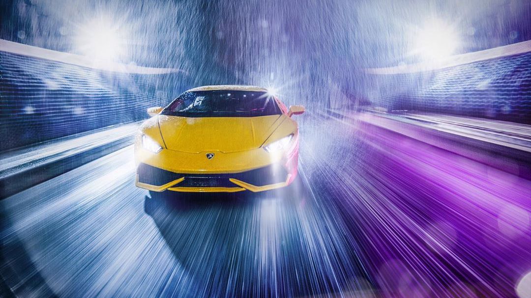 Bieżnia, model Lamborghini i światła. Efekt wygląda jak z gry wideo! 1