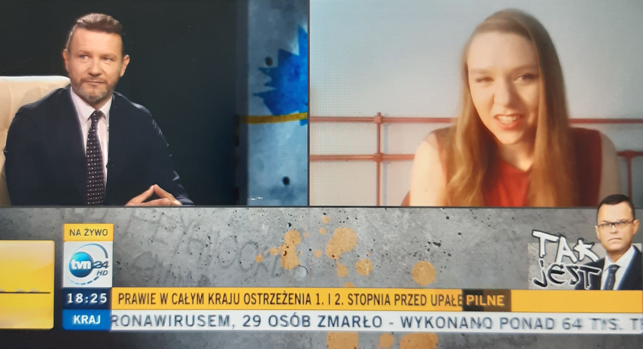 Maja Staśko i Radosław Majdan dyskutują w TVN24