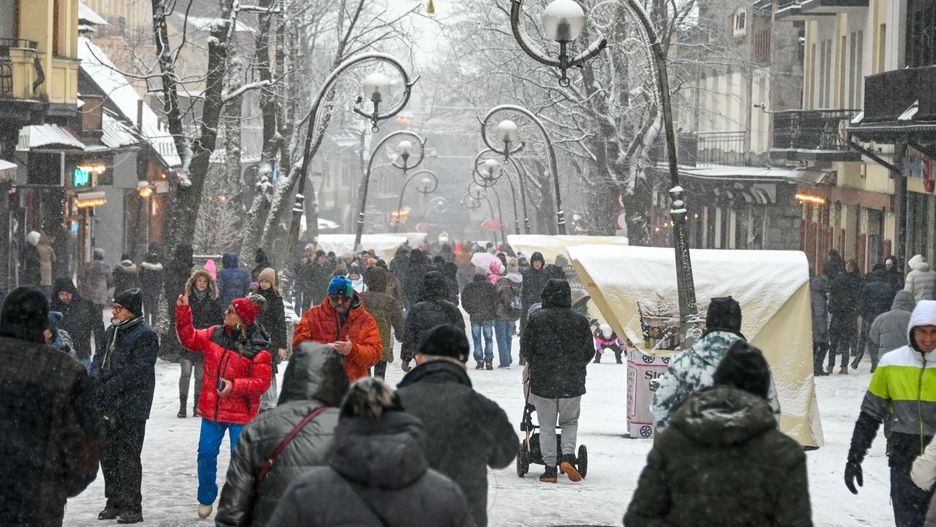 Zima na Krupówkach w Zakopanem