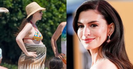 CIĘŻARNA Anne Hathaway wygrzewa się na plaży w Saint-Tropez! (FOTO)