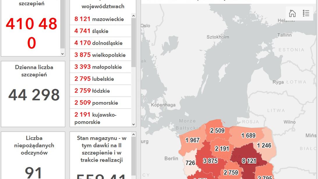 Mapa może być przydatnym narzędziem do oceny, kiedy przypadnie nasza kolej na szczepienie