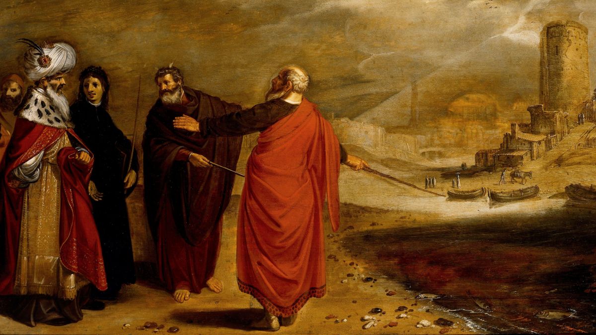 Jan Pynas - Aaron zmieniający wodę rzeki w krew