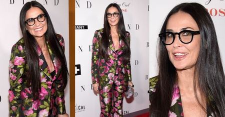 54-letnia Demi Moore w kwiecistym garniturze