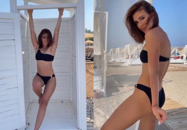 Klaudia Halejcio w bikini na tureckiej plaży