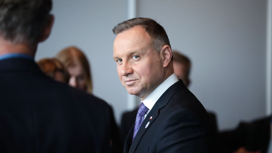 Rejkiavik, Islandia, 17.05.2023. Prezydent RP Andrzej Duda w Rejkiaviku, 17 bm. na 4. Szczycie Głów Państw i Szefów Rządów Rady Europy "United Around Our Values". (aldg) PAP/Leszek Szymański