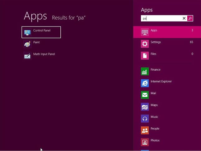 Windows 8 Consumer Preview - wyszukiwarka
