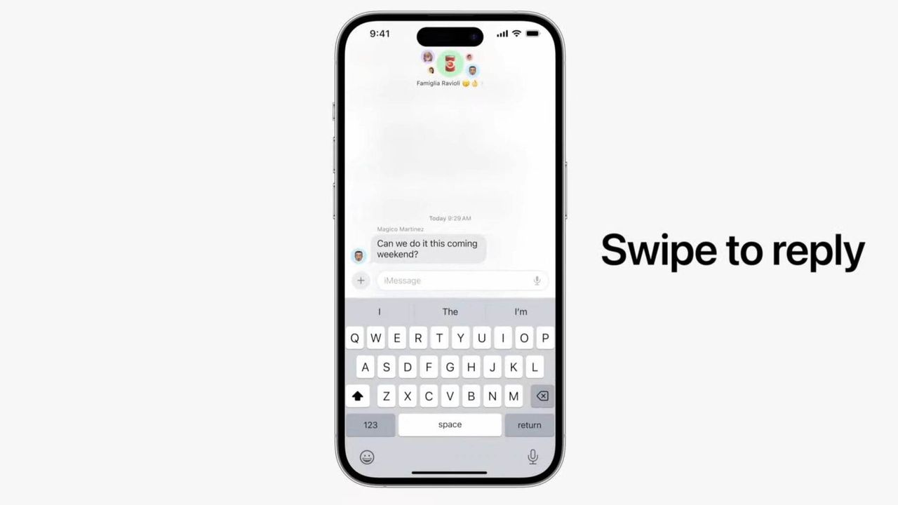 Swipe to reply w iOS 17
