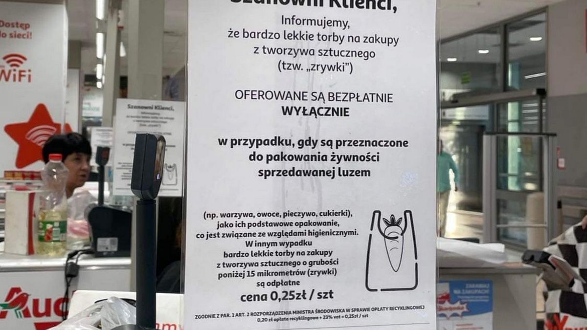 Sklepy wprowadzają opłaty za "zrywki", jeśli nie są one wykorzystywane do pakowania żywności "luzem"