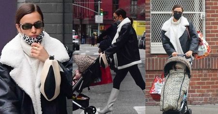 Irina Shayk w białych kozaczkach spaceruje z córką po Nowym Jorku (ZDJĘCIA)