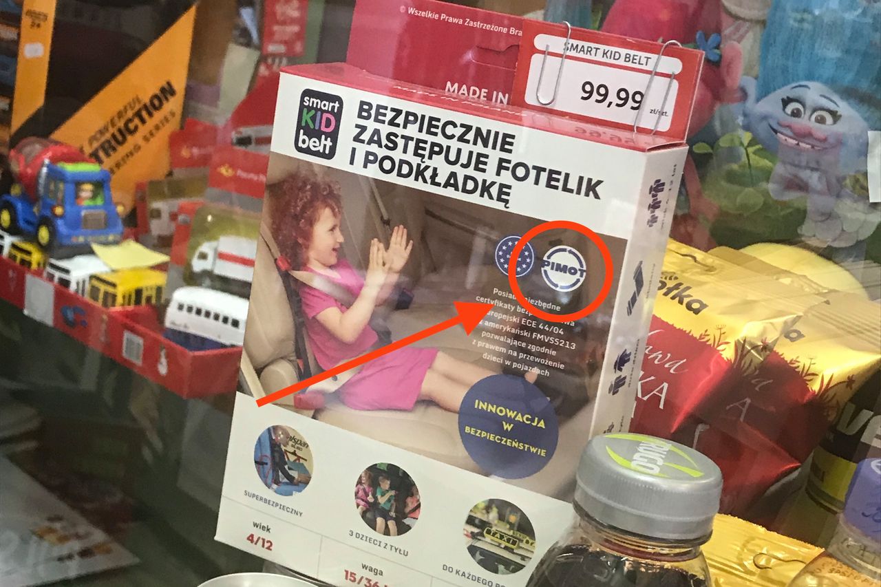 O co chodzi z logo PIMOT na pudełkach Smart Kid Belt? Instytut chce usunięcia, firma pokazuje certyfikat
