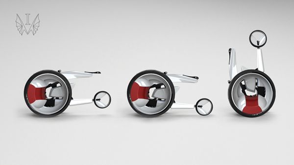 City Cycle - futurystyczny motocykl na trzech i dwóch kołach jednocześnie 3