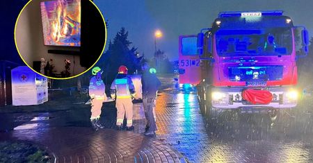 Straż pożarna interweniowała w bloku. Wszystko przez kominek w telewizorze
