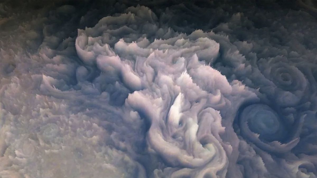 Zdjęcie chmur Jowisza wykonane przez sondę Juno