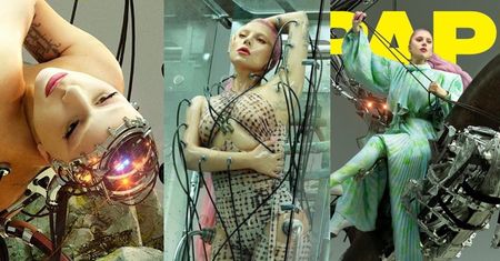 Futurystyczna Lady Gaga jako rozebrany cyborg ODSŁANIA POŚLADKI w nowej sesji dla "Paper Magazine" (ZDJĘCIA)