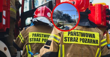 Pożar na budowie w Krakowie. Czarny dym nad miastem