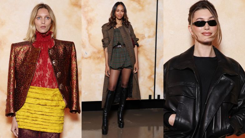 Tłum gwiazd na pokazie Saint Laurent: Anja Rubik, Zoe Saldana, Hailey Bieber