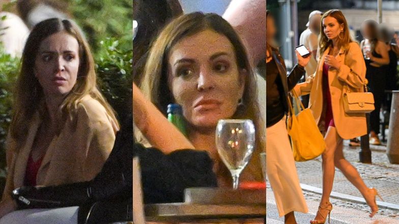 Anna Wendzikowska bawi się z przyjaciółkami na Placu Zbawiciela