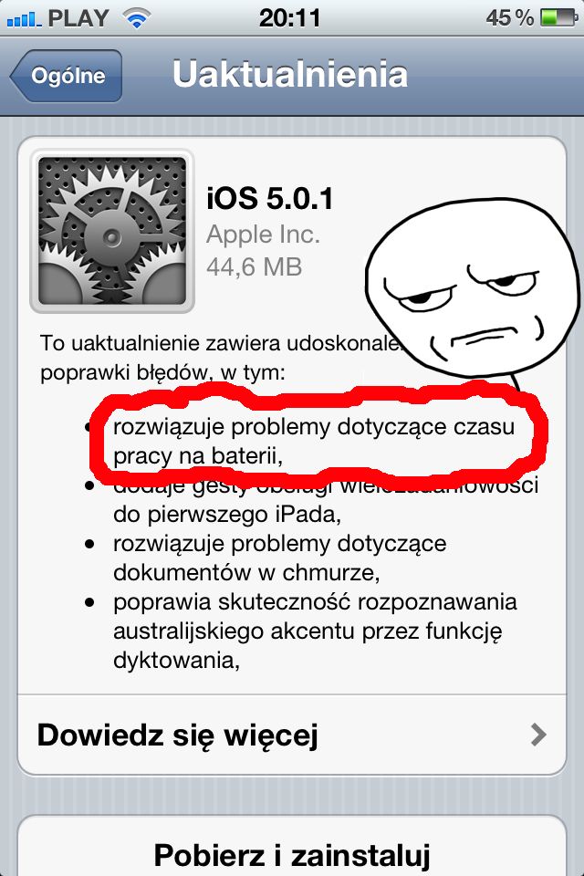 iOS 5.0.1 nie tylko nie naprawia baterii, ale też zapomina kontakty