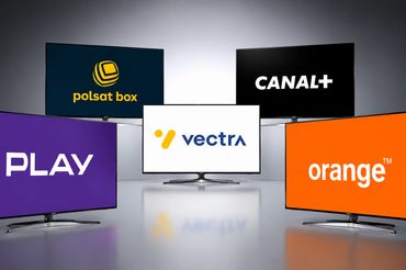 Kluczowi gracze rynku płatnej telewizji (wizualizacja AI)