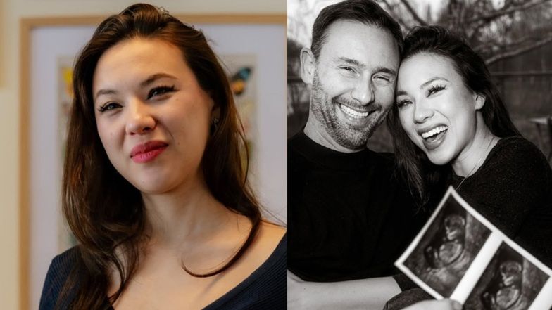 Żona Sławosza Uznańskiego-Wiśniewskiego w OBCISŁEJ SUKIENCE pręż