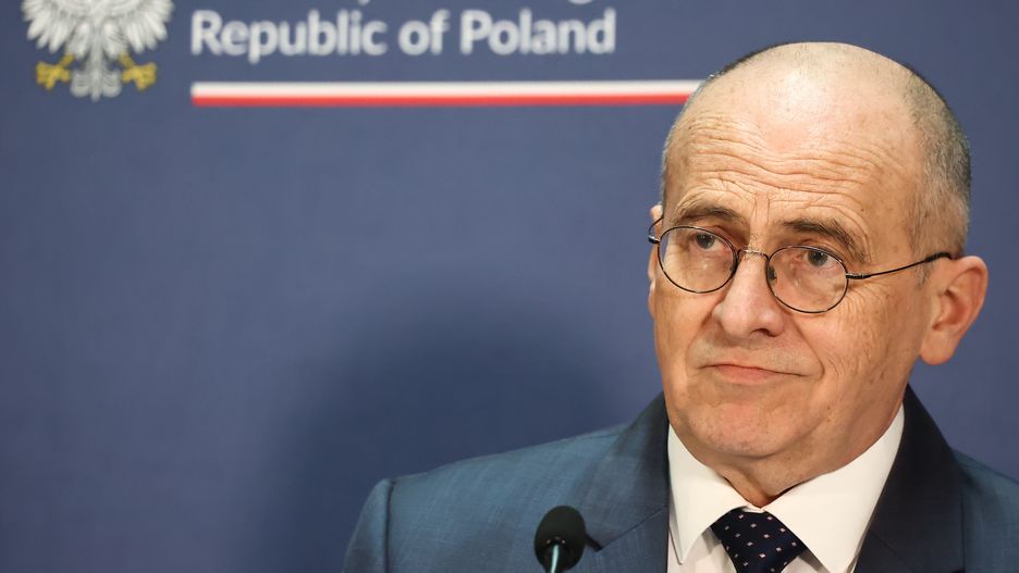 Polish Minister of Foreign Affairs Zbigniew Rau during press conference meeting with Israeli Minister of Foreign Affairs Eli Cohen in Warsaw, Poland on March 22, 2023. Ministers signed agreement about youth trips from Israel to Poland and Poland to Israel. (Photo by Jakub Porzycki/NurPhoto via Getty Images)