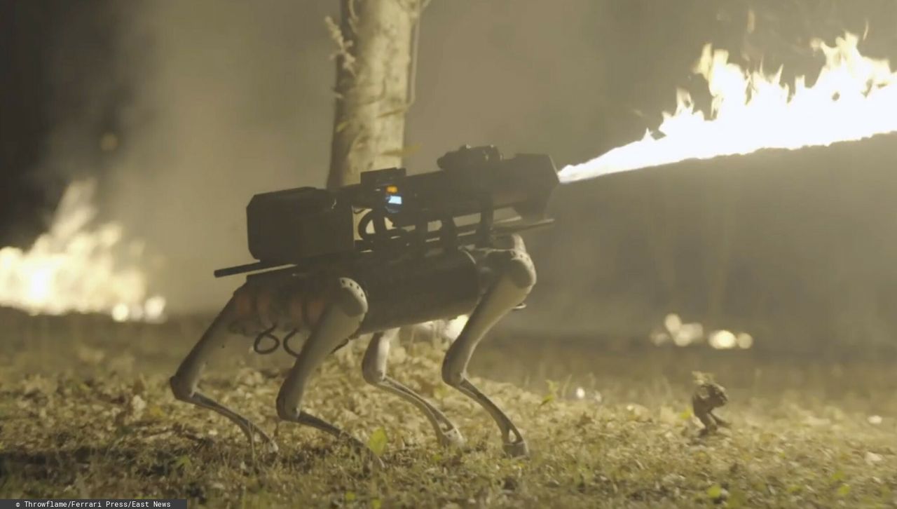 The robot dog has, among other things, a built-in flamethrower.
