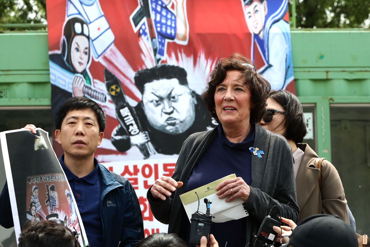 Protest of North Korean refugees in Seoul