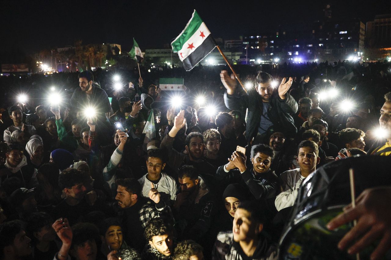 Residents of Damascus are celebrating the victory over the regime.