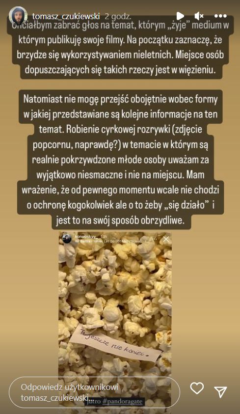 Czukiewski zabrał głos w sprawie filmu Konopskyy'ego