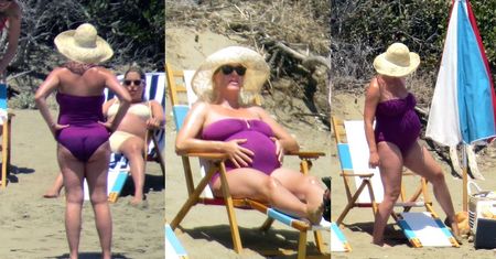 Ciężarna Katy Perry opala się na kalifornijskiej plaży w towarzystwie Orlando Blooma i Karlie Kloss (ZDJĘCIA)