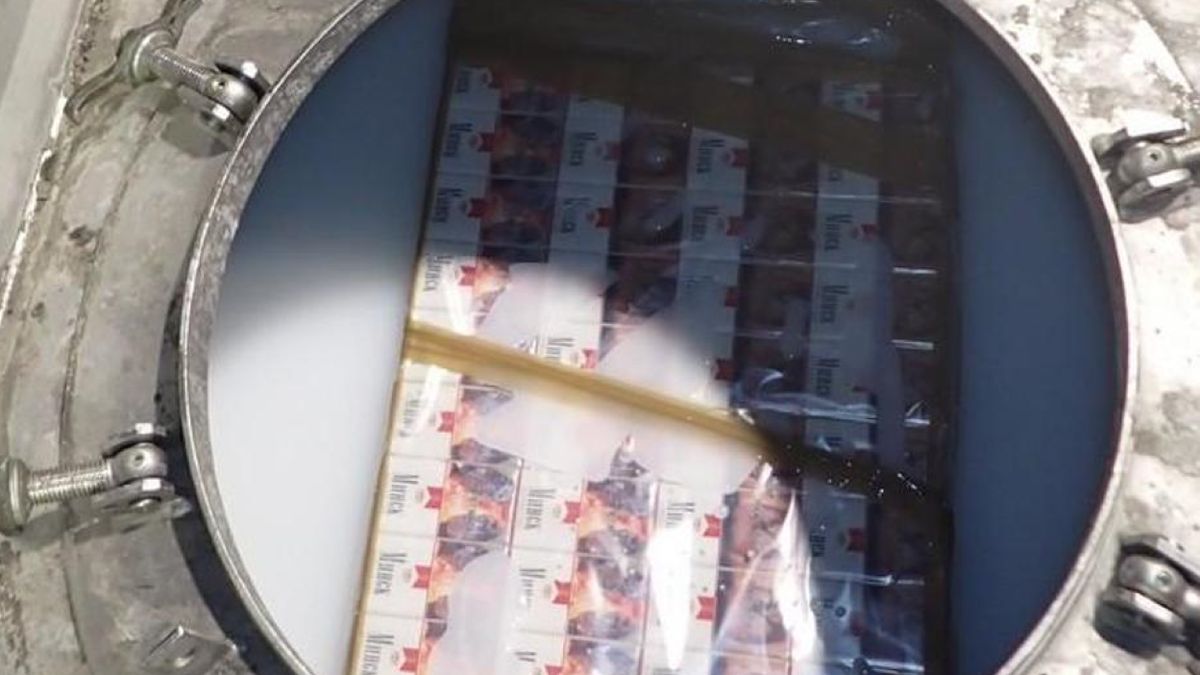 Przemyt papierosów w cysternie z żywicą