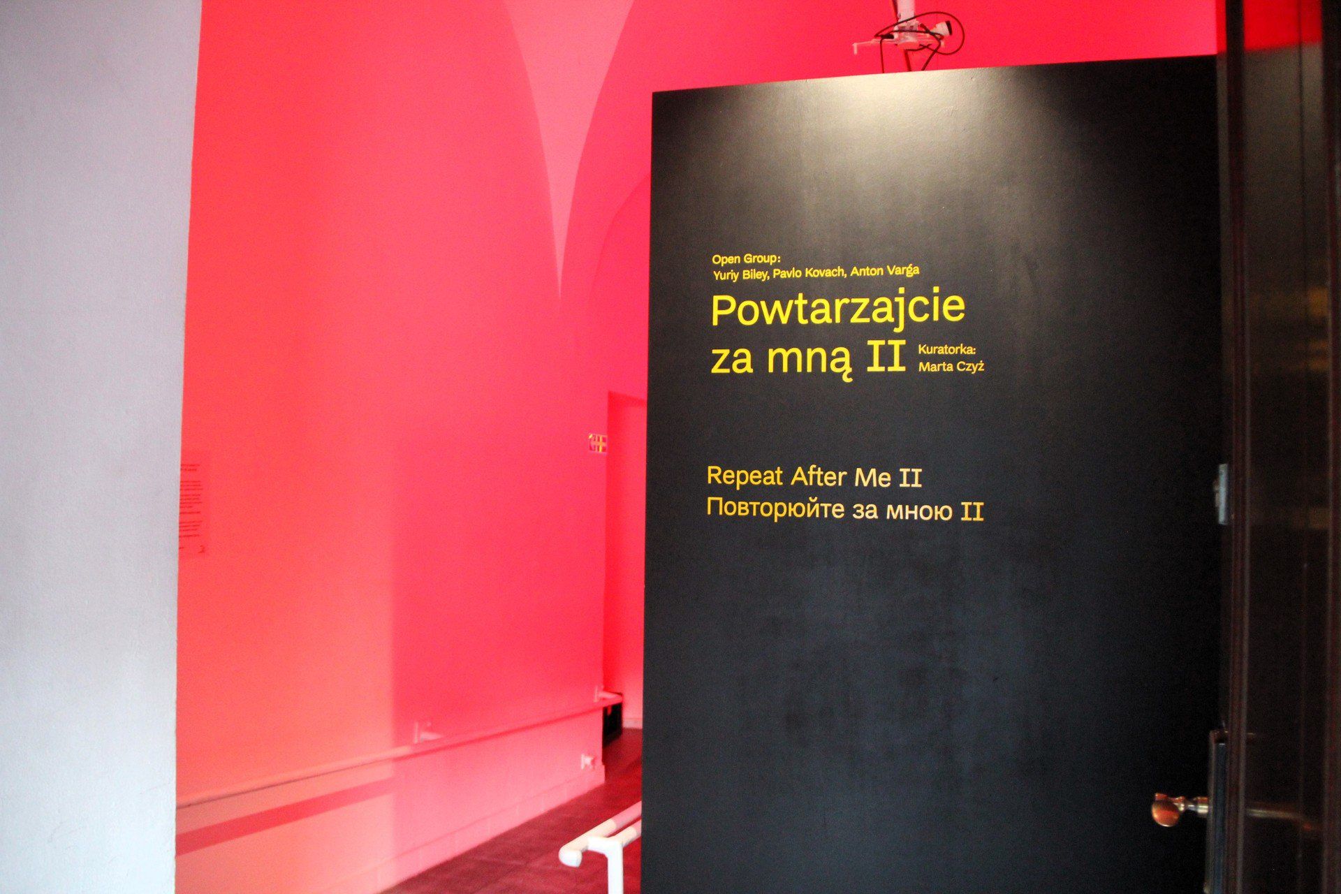 Wernisaż wystawy &#34;Powtarzajcie za mną II&#34; autorstwa ukraińskiego kolektywu Open Group i z kuratorską pieczą Marty Czyż w Galerii Sztuki im. Jana Tarasina