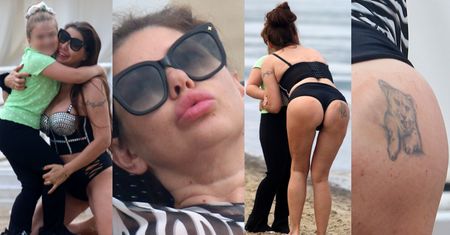 Iwona Węgrowska relaksuje się na plaży i WYPINA POŚLADKI, prezentując tatuaż z lwiątkiem (ZDJĘCIA)