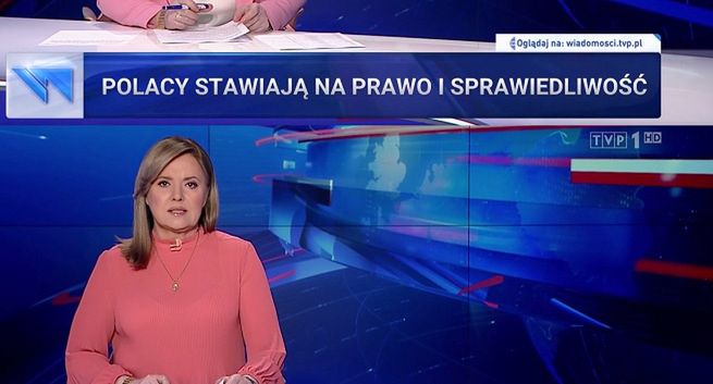 Na „pasku” w „Wiadomościach” dwa dni z rzędu „Polacy stawiają na PiS”