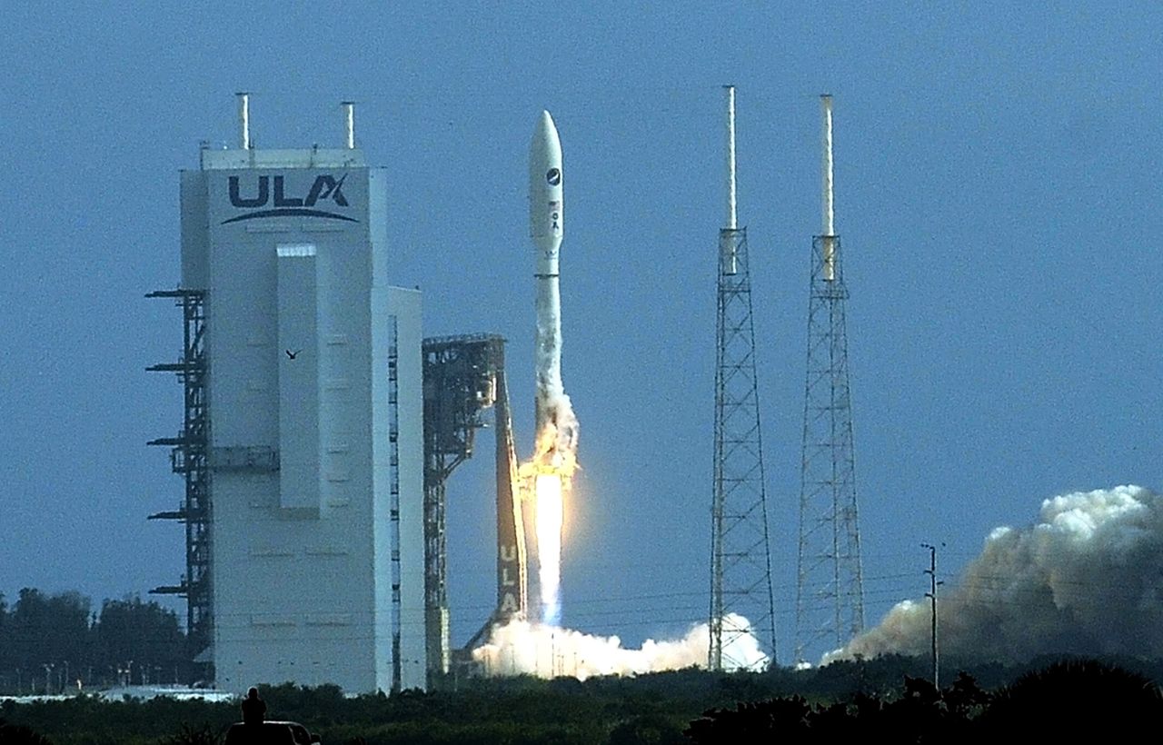 A United Launch Alliance Atlas V rocket carrying the X-37B Orbital Test Vehicle (OTV-6) launches from pad 41 at Cape Canaveral Air Force Station on May 17, 2020 in Cape Canaveral, Florida. The USSF-7 mission for the U.S. Space Force is the sixth flight of the OTV-6 space plane, an unmanned spacecraft which resembles a miniature version of NASA's retired space shuttle.(Photo by Paul Hennessy/NurPhoto via Getty Images)