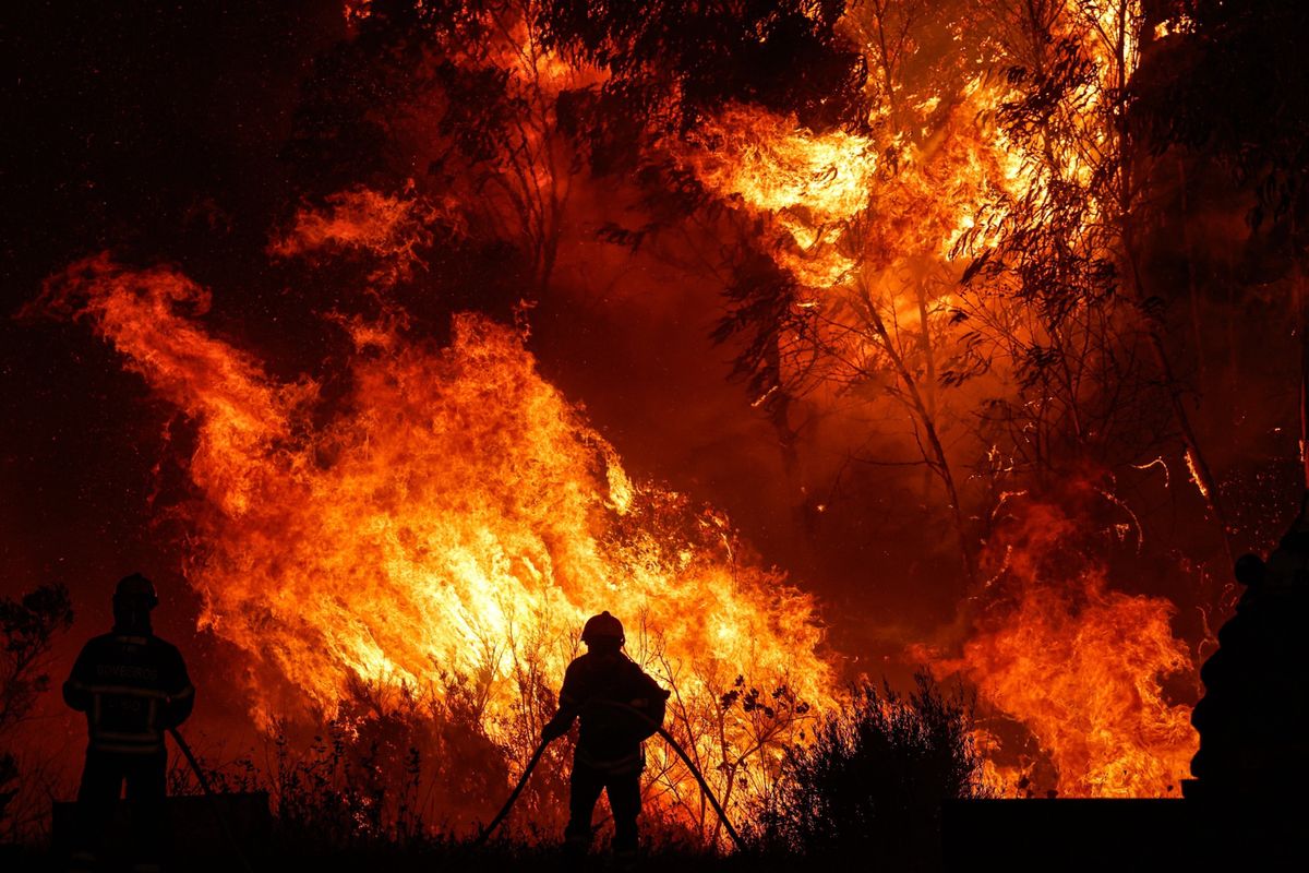 Pożar w Odemirze w Portugalii 